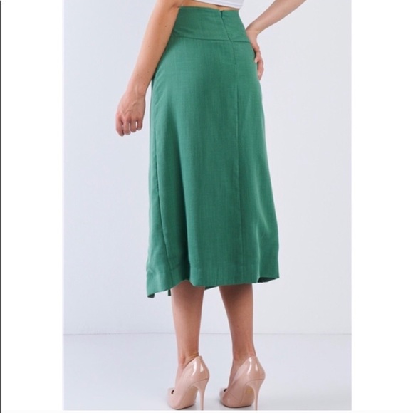 Green Button down collard skirt - Picture 4 of 9